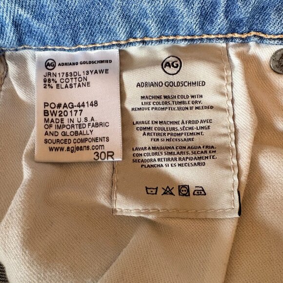 AG Adriano Goldschmied Jeans Women's Isabelle High Rise Straight Crop Size 30R - Picture 6 of 6